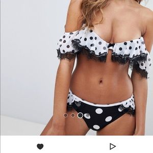 Asos Premium mixes spot lace Bikini set